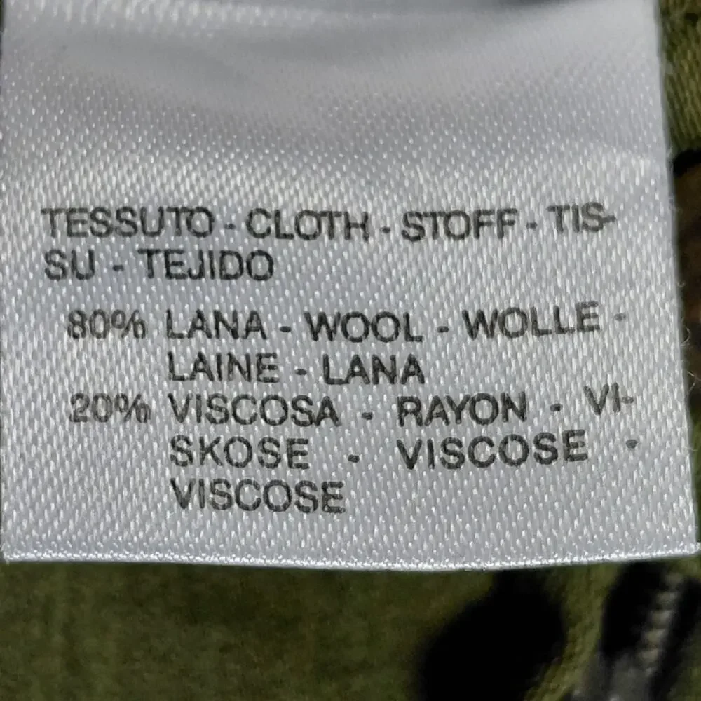 MaxMara Wool Blend Made in Italy Green Pencil Knee Length Skirt Women Size 8